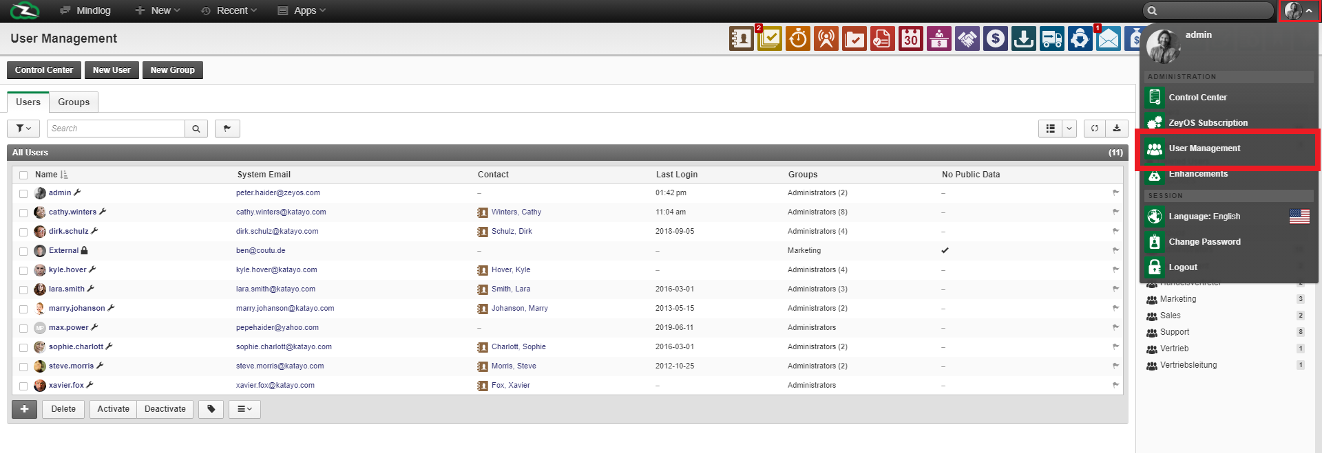 user management location